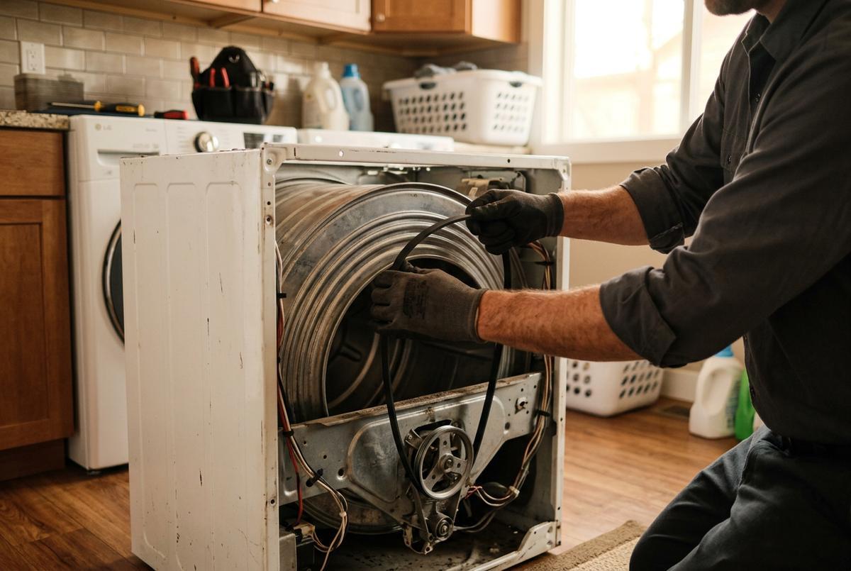 Dryer Repair technician at work