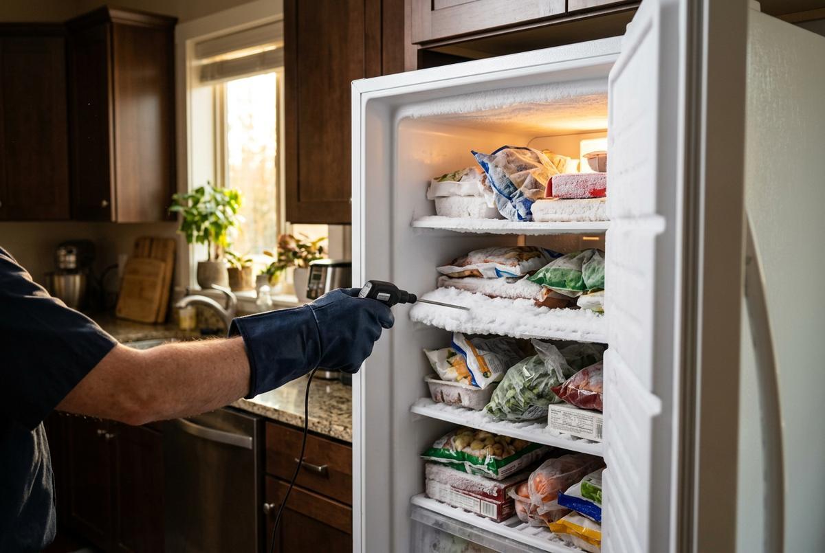 Freezer Repair technician at work