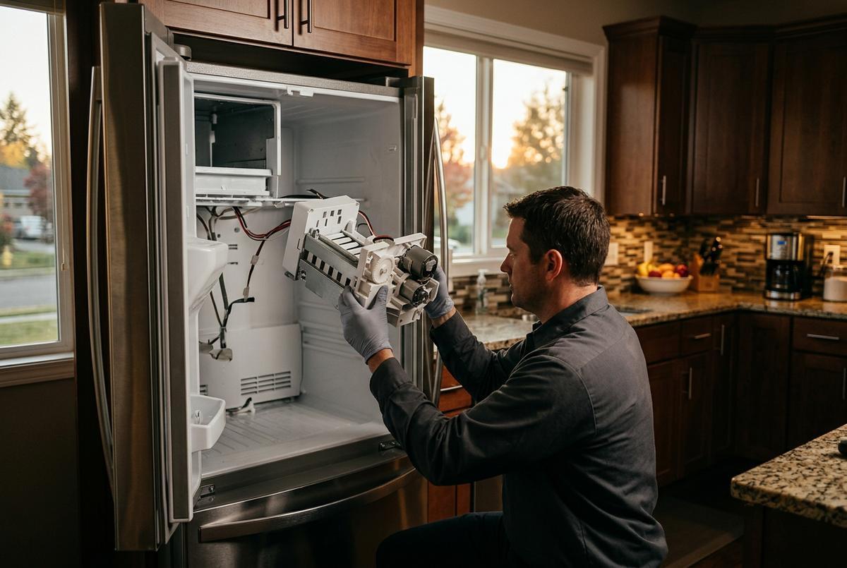 Ice Maker Repair technician at work
