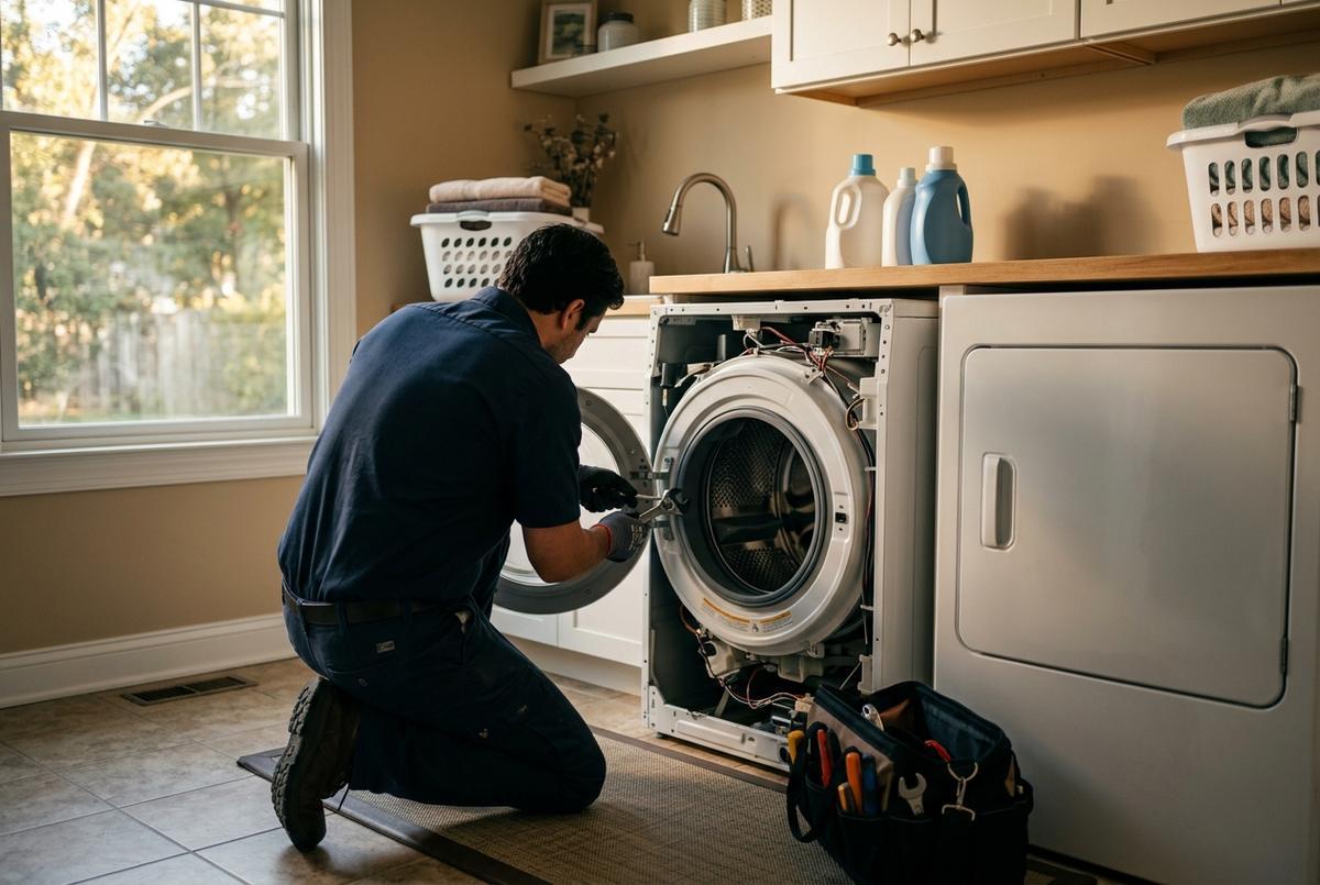 Washer Repair technician at work